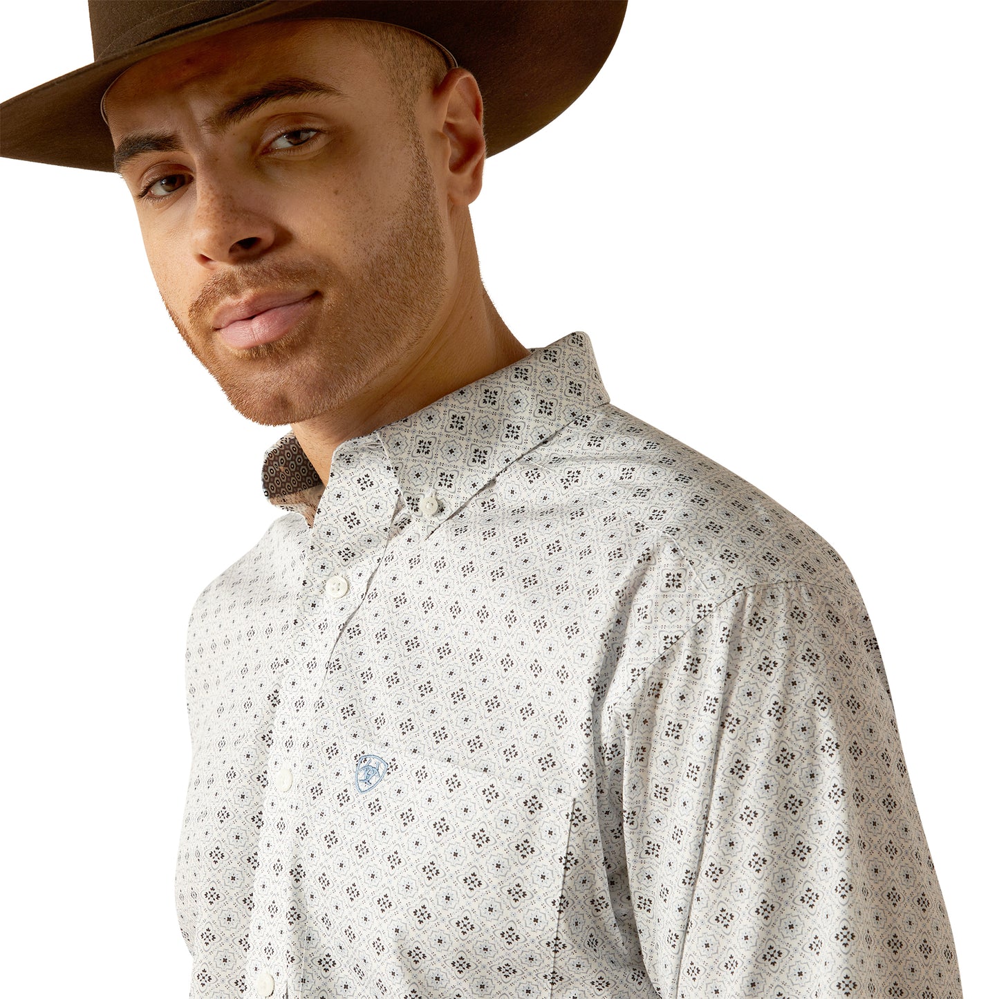 10052387 Ariat Men's Wrinkle Free Lucca LS Shirt Light Blue