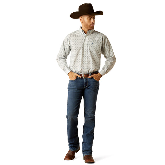 10052387 Ariat Men's Wrinkle Free Lucca LS Shirt Light Blue