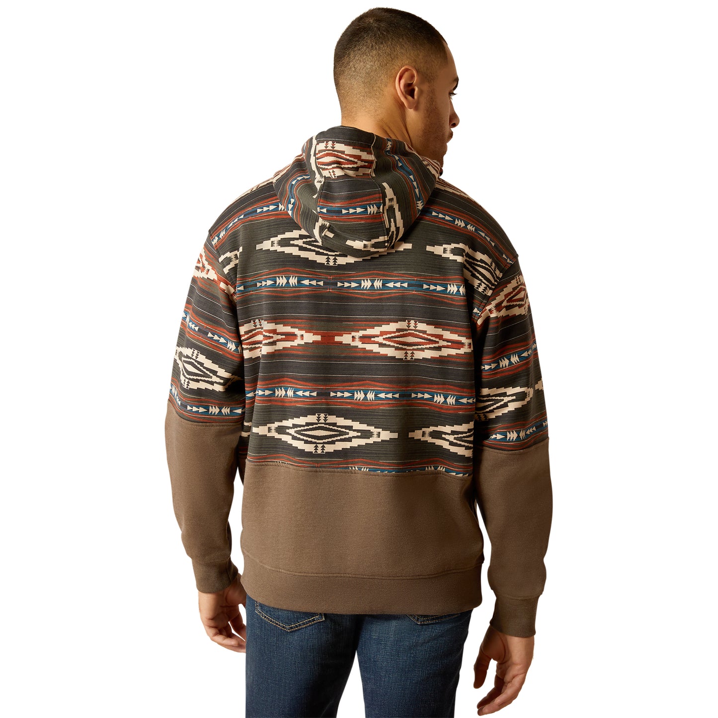 10052452 Ariat Men's Color Block Hoodie Brindle