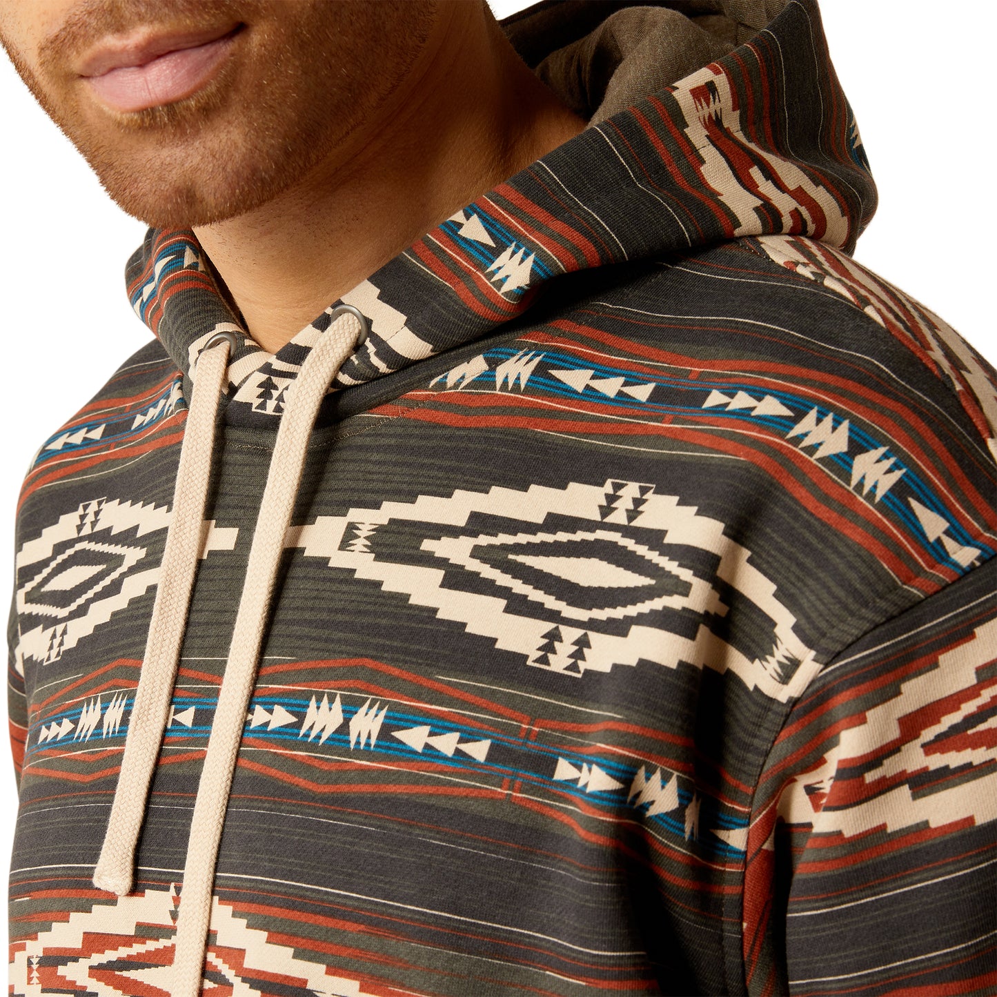 10052452 Ariat Men's Color Block Hoodie Brindle
