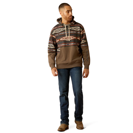 10052452 Ariat Men's Color Block Hoodie Brindle