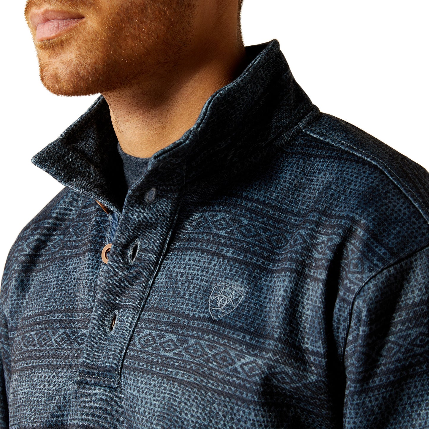 10052697 Ariat Men's Wesley Sweater Blue Southwest Serape