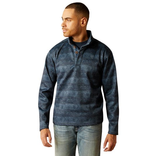 10052697 Ariat Men's Wesley Sweater Blue Southwest Serape