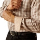 10053907 Ariat Men's Wrinkle Free Flemming Fitted Shirt Brown Check