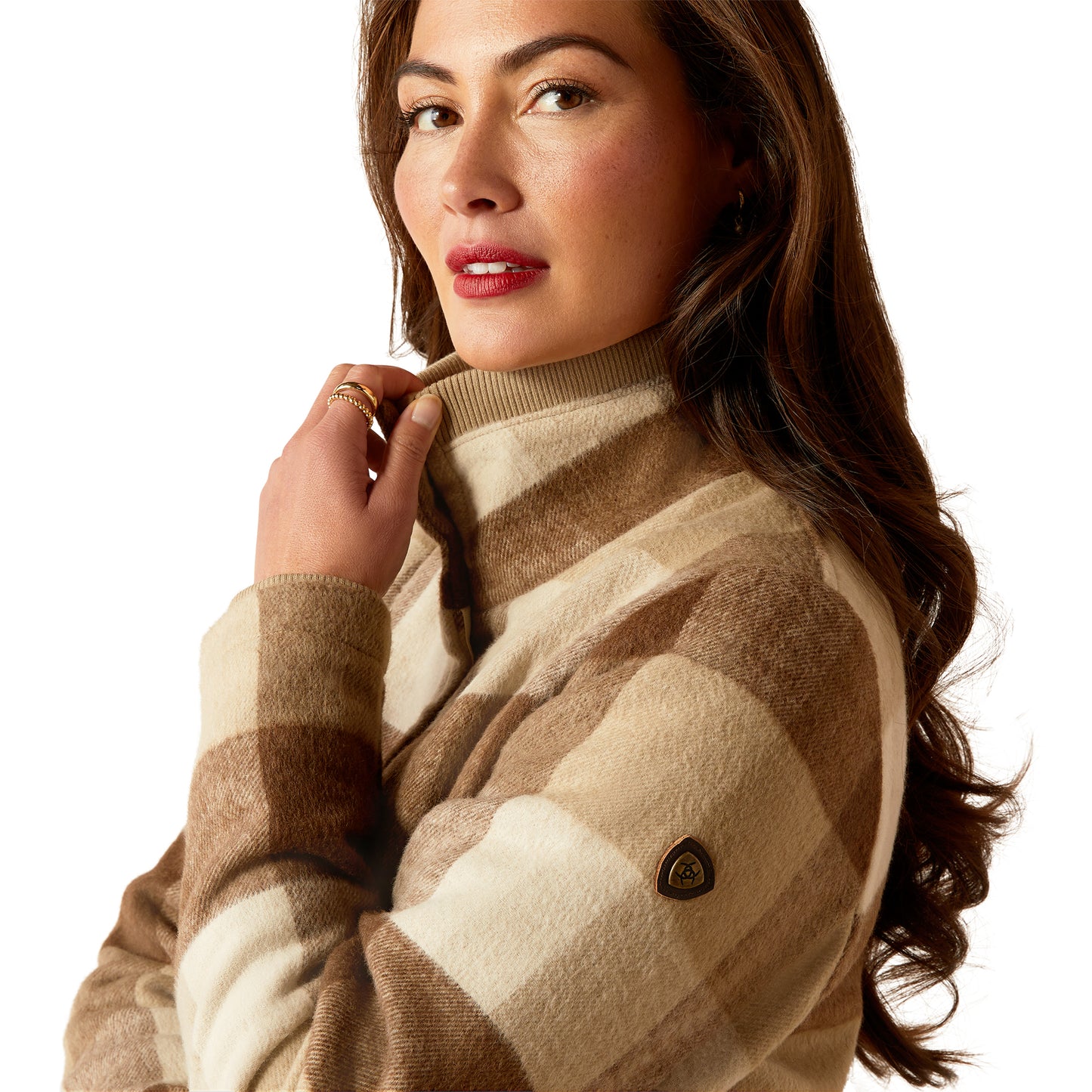 10052887 Ariat Women's Marland Jacket Camel Buffalo Plaid