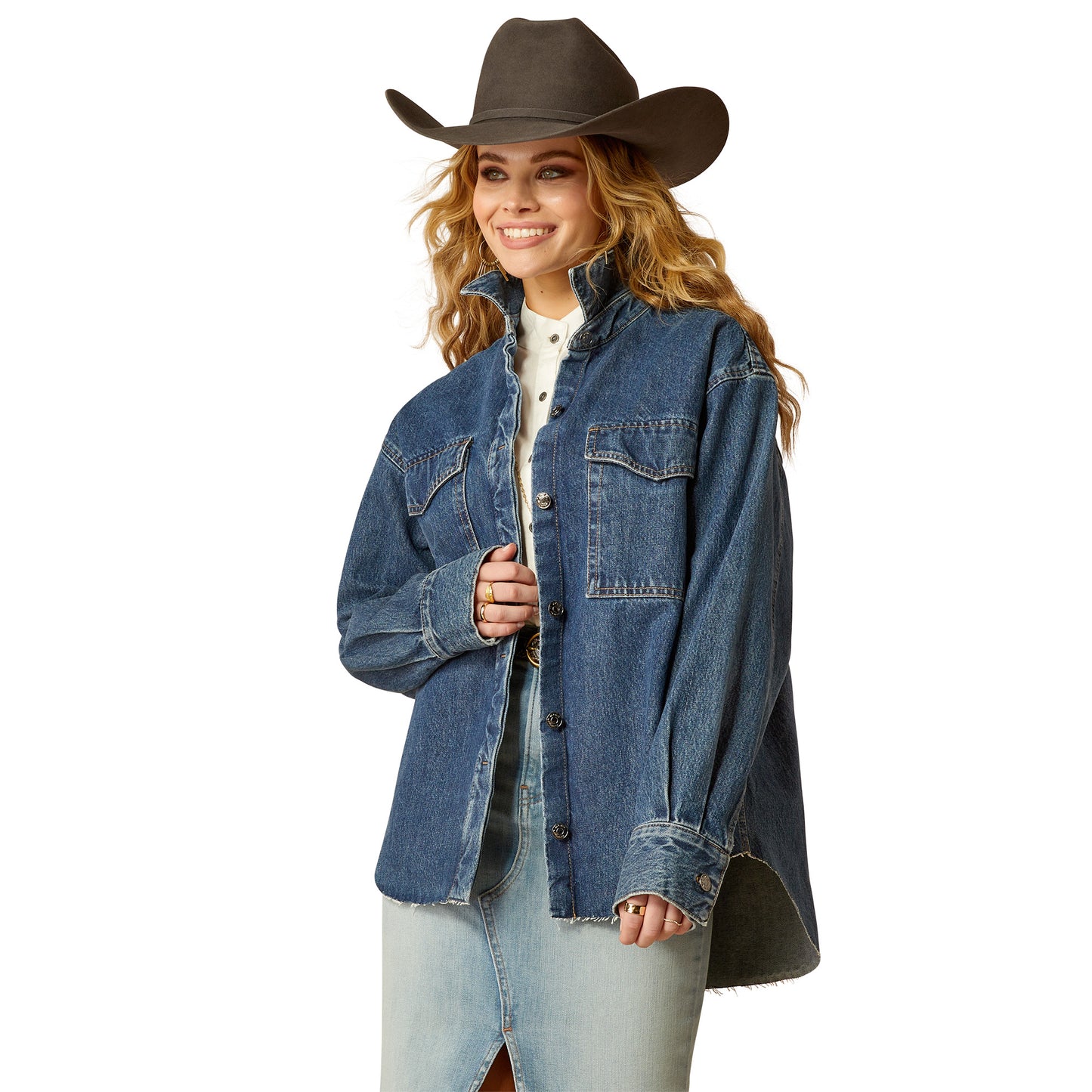 10051883 Ariat Women's Denim Shirt Jacket Hesperia