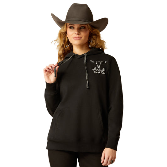 10051999 Ariat Women's Steer Stitch Hoodie Black