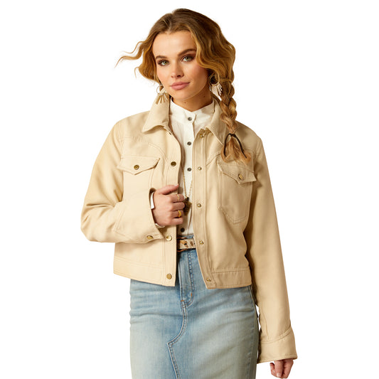 10052045 Ariat Women's Rodeo Cropped Jacket Oyster Grey