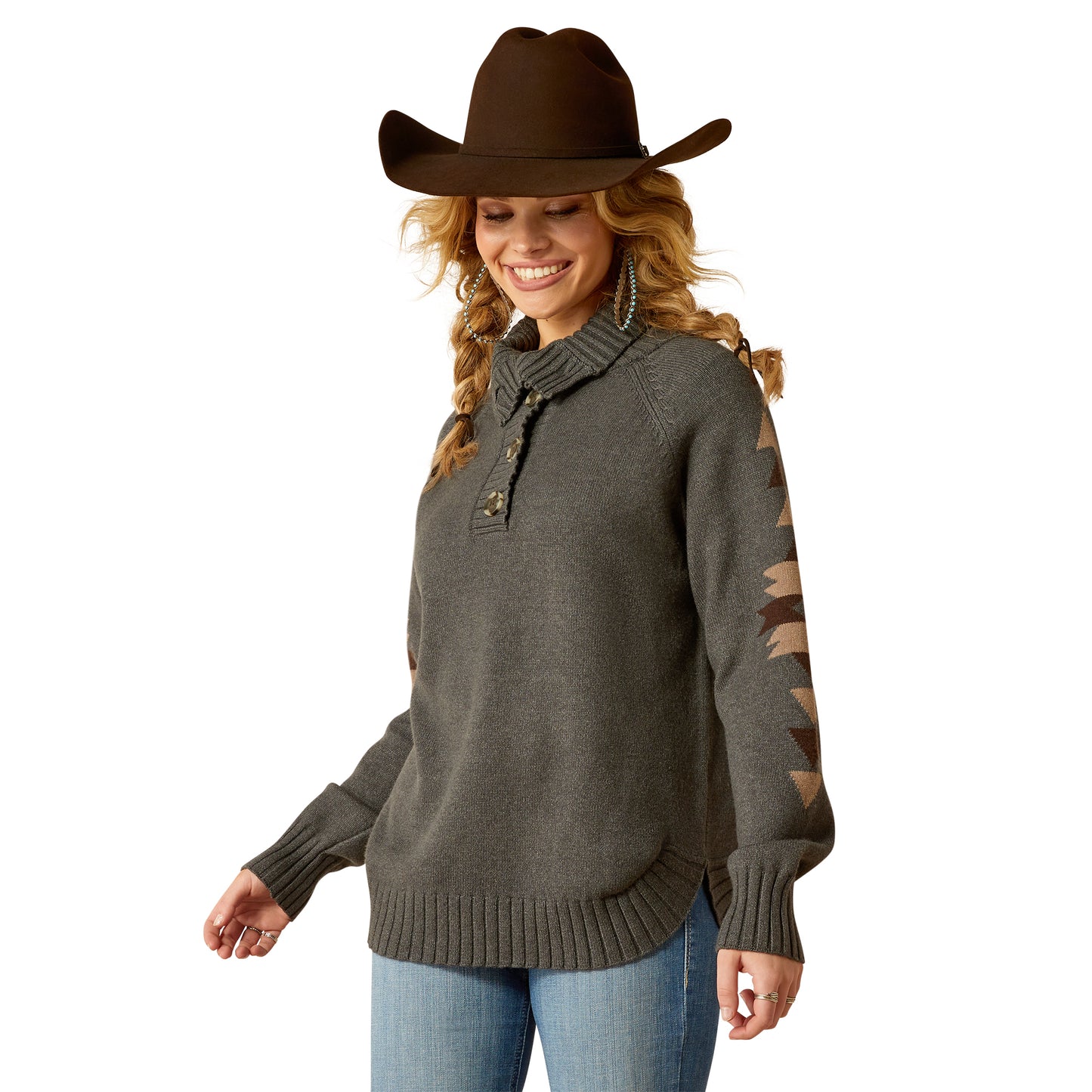 10052048 Ariat Women's Madison Sweater Heather Grey