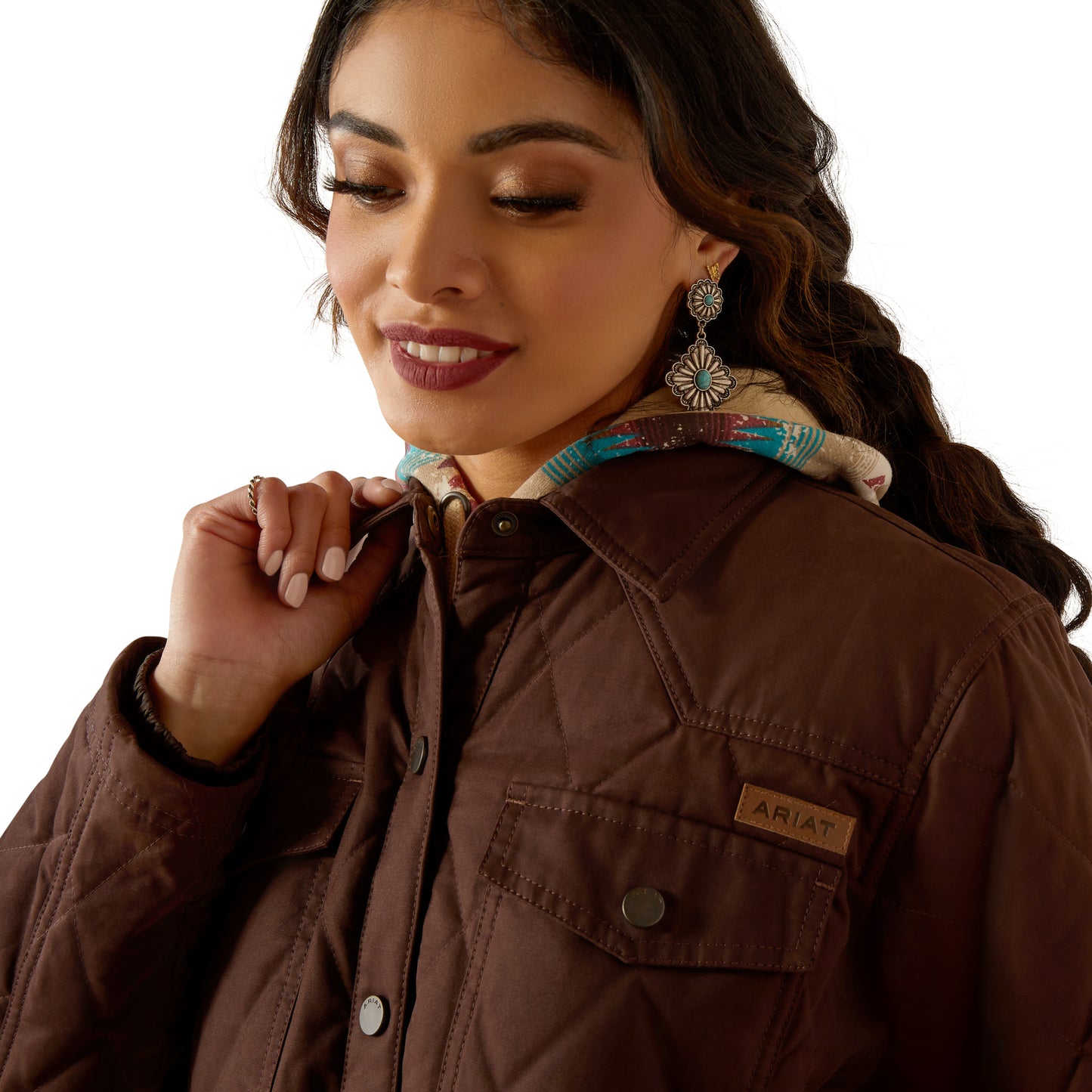 10052401 Ariat Women's Grizzly Quilted Barn Jacket Mole