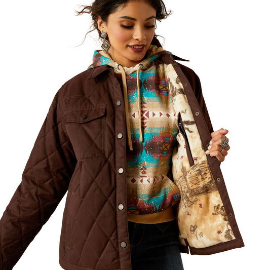 10052401 Ariat Women's Grizzly Quilted Barn Jacket Mole