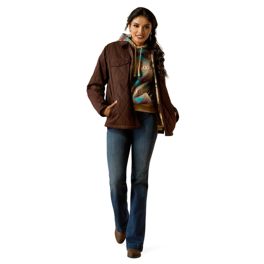 10052401 Ariat Women's Grizzly Quilted Barn Jacket Mole