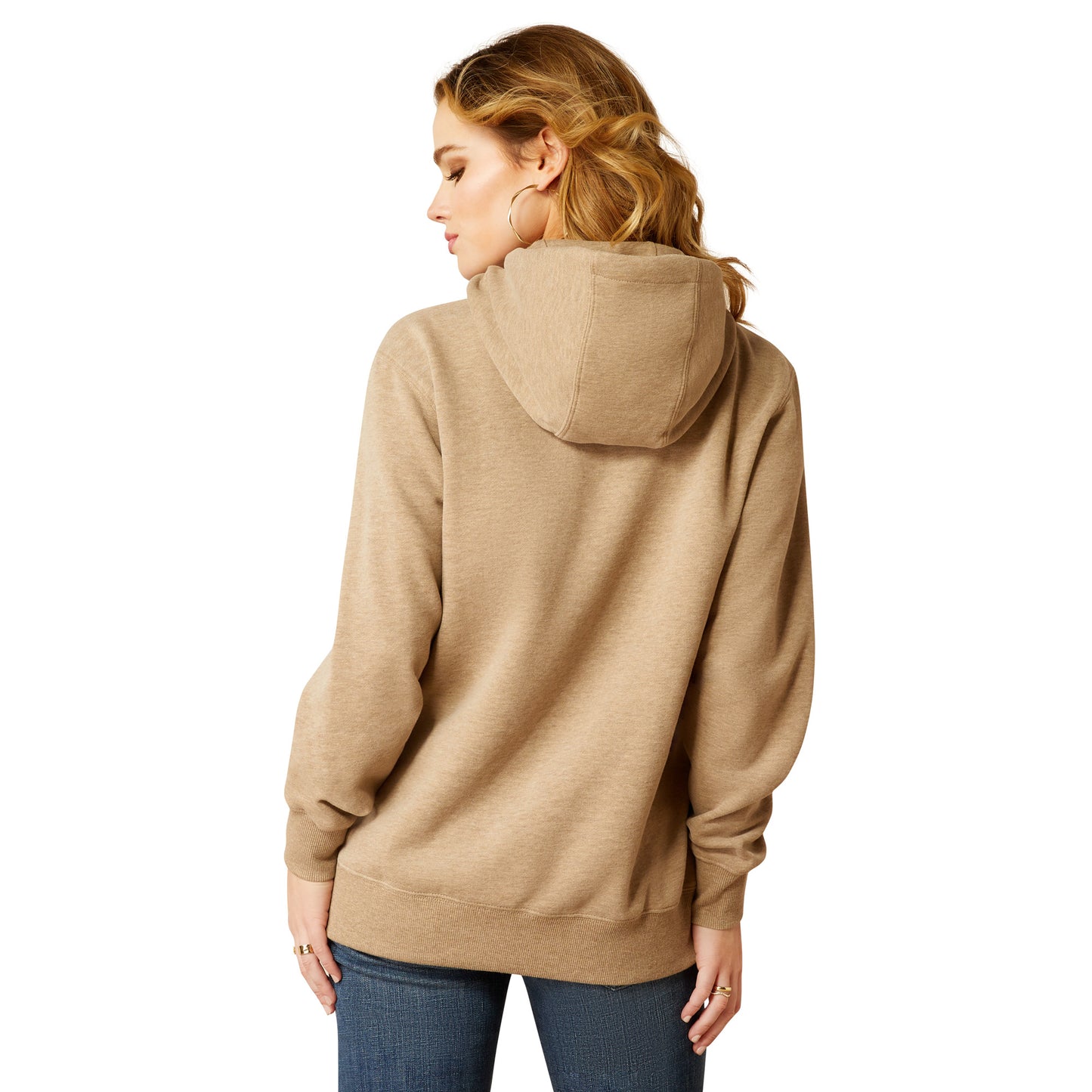 10052408 Ariat Women's Bronco Stitch Hoodie Dark Oatmeal
