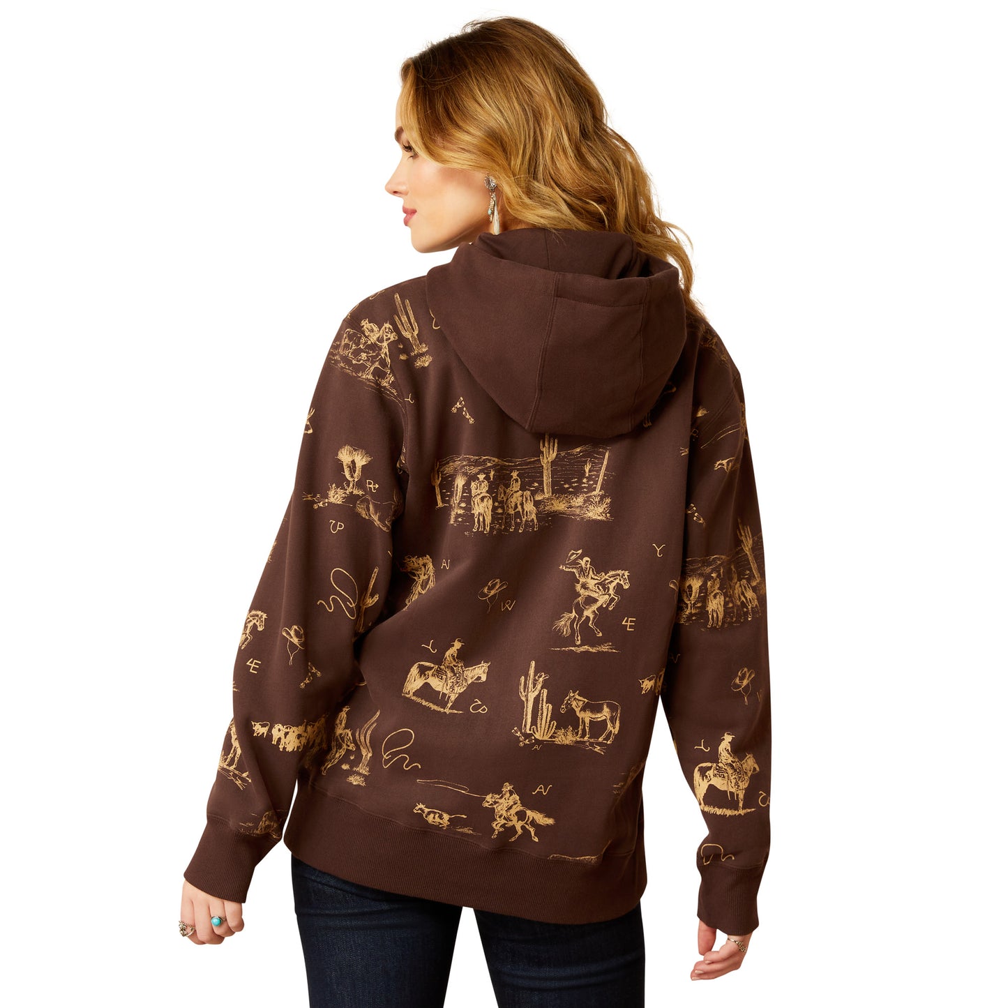 10052413 Ariat Women's Ranchin Hoodie Ranch Print