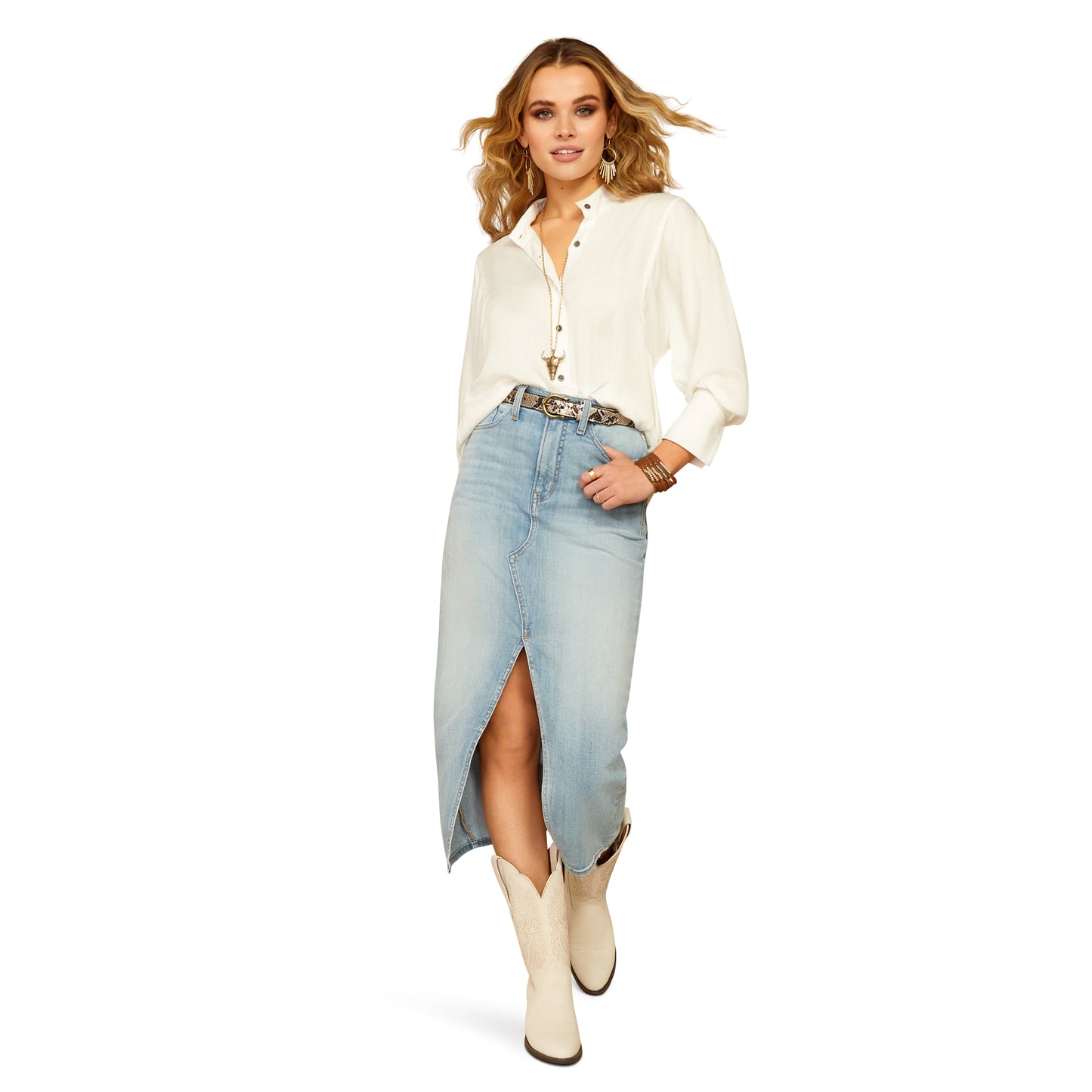 10052641 Ariat Women's Adelaide Top Cloud Dancer
