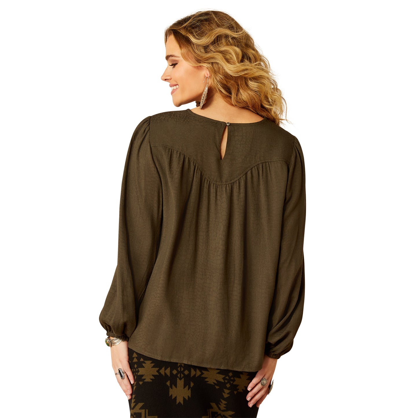 10052652 Ariat Women's Wisteria Top Croc Jacquard
