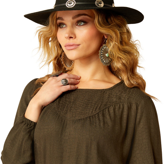 10052652 Ariat Women's Wisteria Top Croc Jacquard