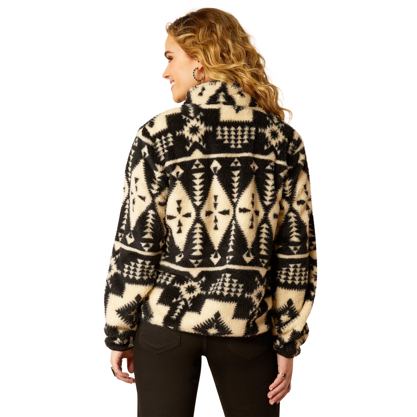 10053010 Ariat Women's Berber Snap Front Sweatshirt Winslow Southwest Print