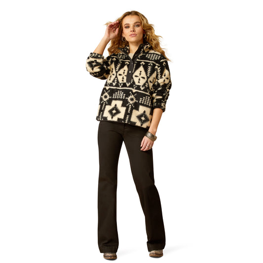 10053010 Ariat Women's Berber Snap Front Sweatshirt Winslow Southwest Print