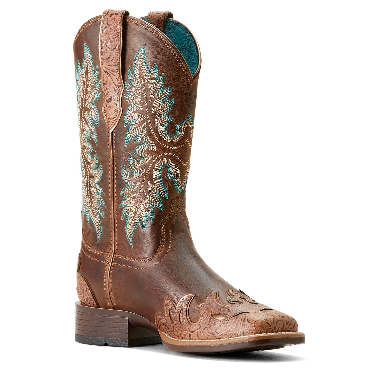 10053620 Ariat Women's Bryce Canyon Floral Embossed Tan/Sassy Brown