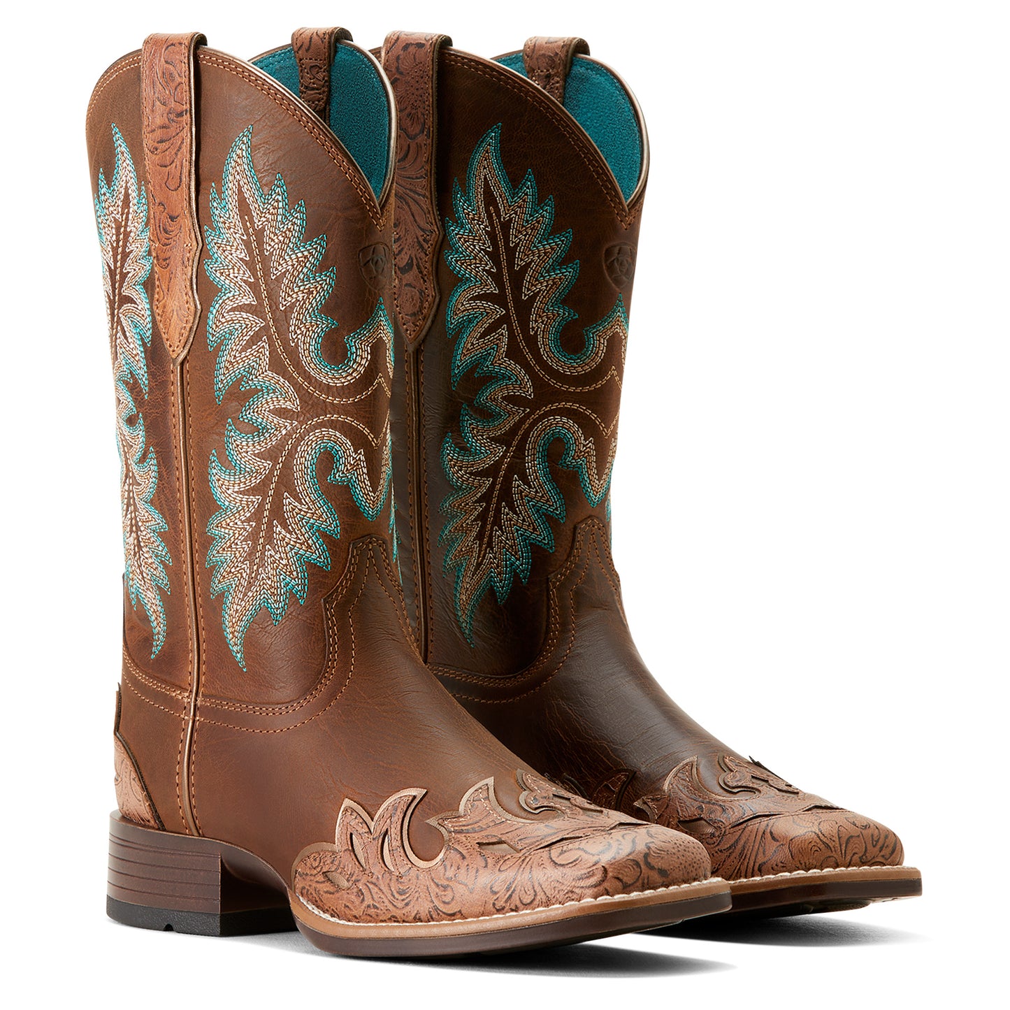 10053620 Ariat Women's Bryce Canyon Floral Embossed Tan/Sassy Brown