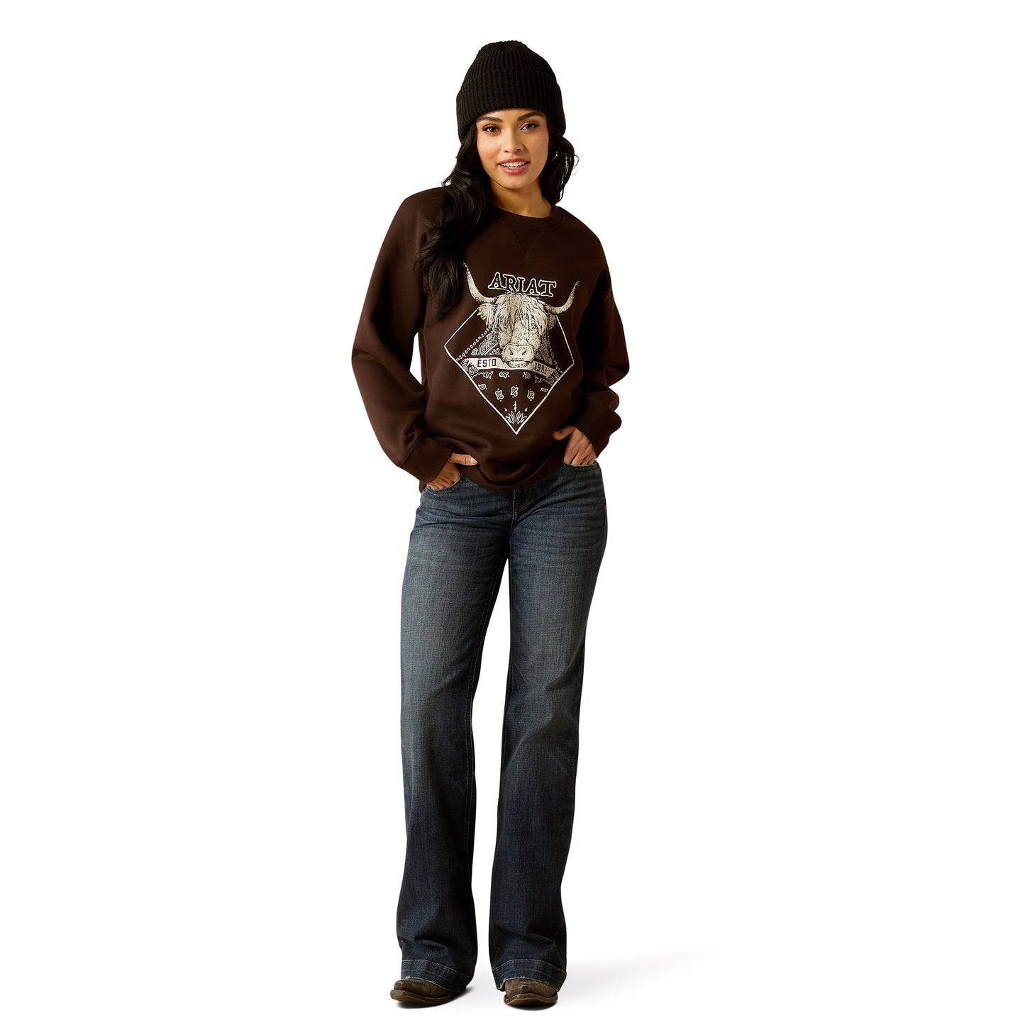 10053960 Ariat Women's Taurus Oversized Crew Sweatshirt