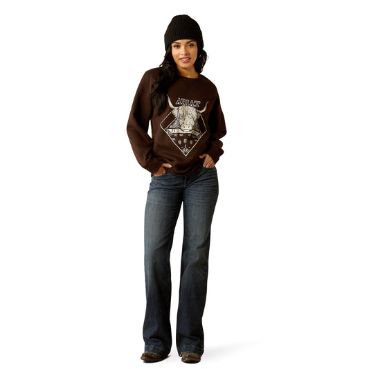 10053960 Ariat Women's Taurus Oversized Crew Sweatshirt