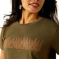 10054028 Ariat Women's Amber Waves SS Tee Military Heather