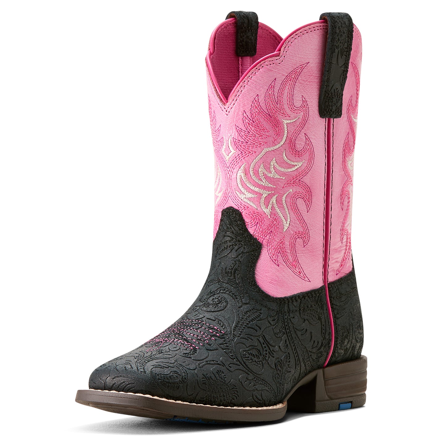 10053622 Ariat Kid's Outrider Black Floral Emboss/Painted Peony