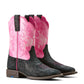10053622 Ariat Kid's Outrider Black Floral Emboss/Painted Peony
