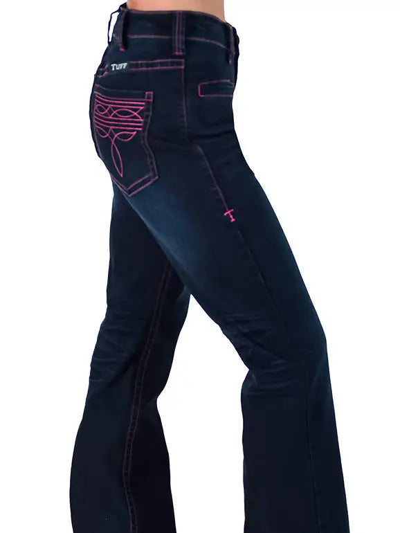 C01-JPNKBT-DWH  Cowgirl Tuff Pink Boot stitch Short Leg