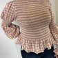 LJC9722  LJC Violet Cotton Shirt - Blush Gingham