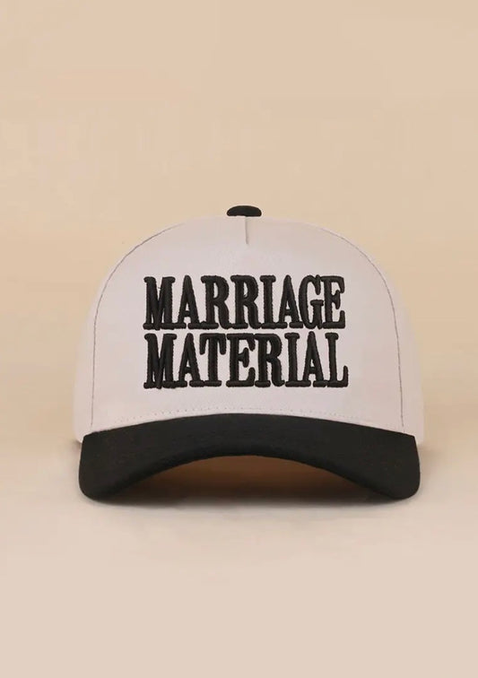 Z1B-U773BLACK Marriage material embroidered Tab Embroidered Trucker Cap