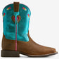 10080277 Ariat Kids Rodeo Love WST Distressed Brown/ Aqua Dazzle