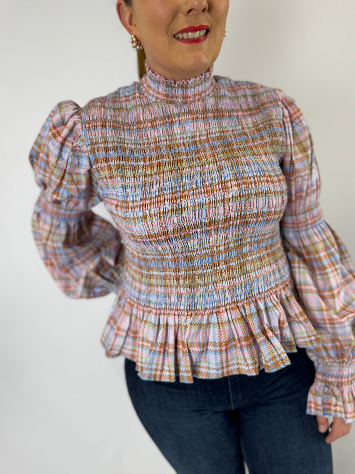 LJC092 LJC Violet Linen Shirt - Static Plaid
