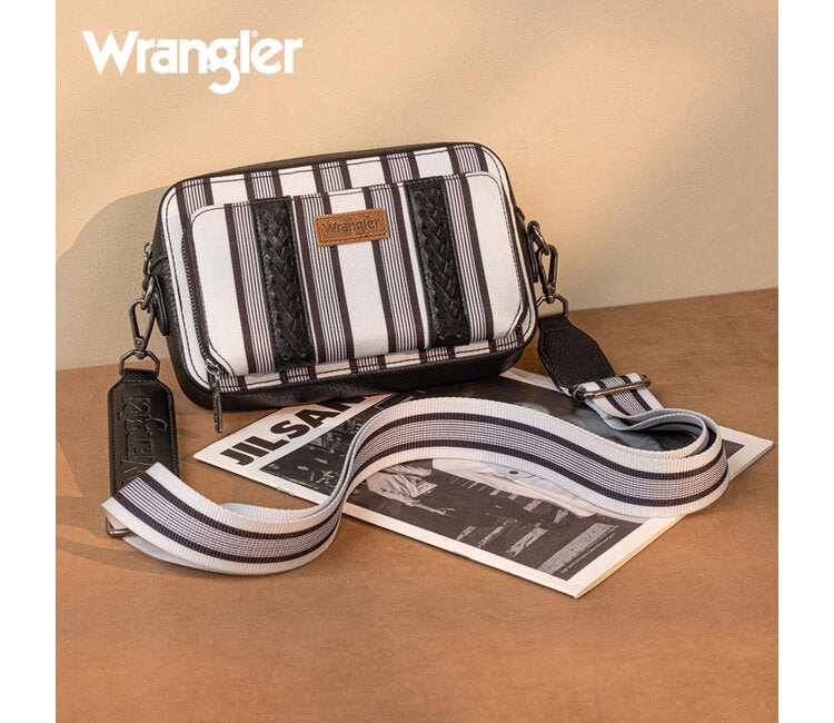 WG2207-3006 Wrangler Stripe Crossbody Black