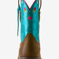 10080277 Ariat Kids Rodeo Love WST Distressed Brown/ Aqua Dazzle