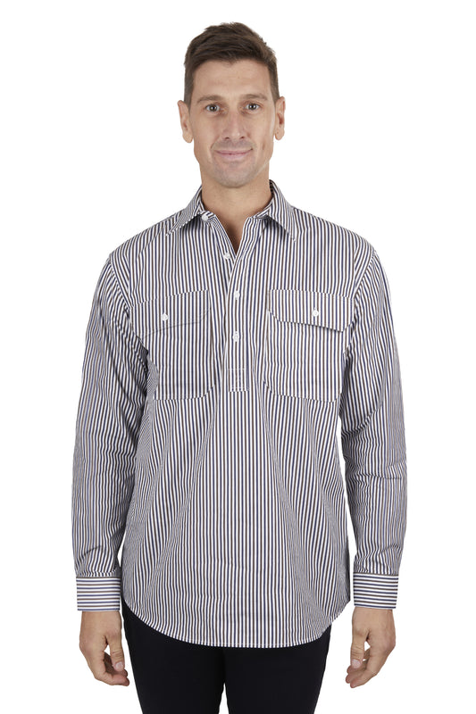 H4S1101053 Hard Slog Men's Cane 1/2 PLKT LS Shirt