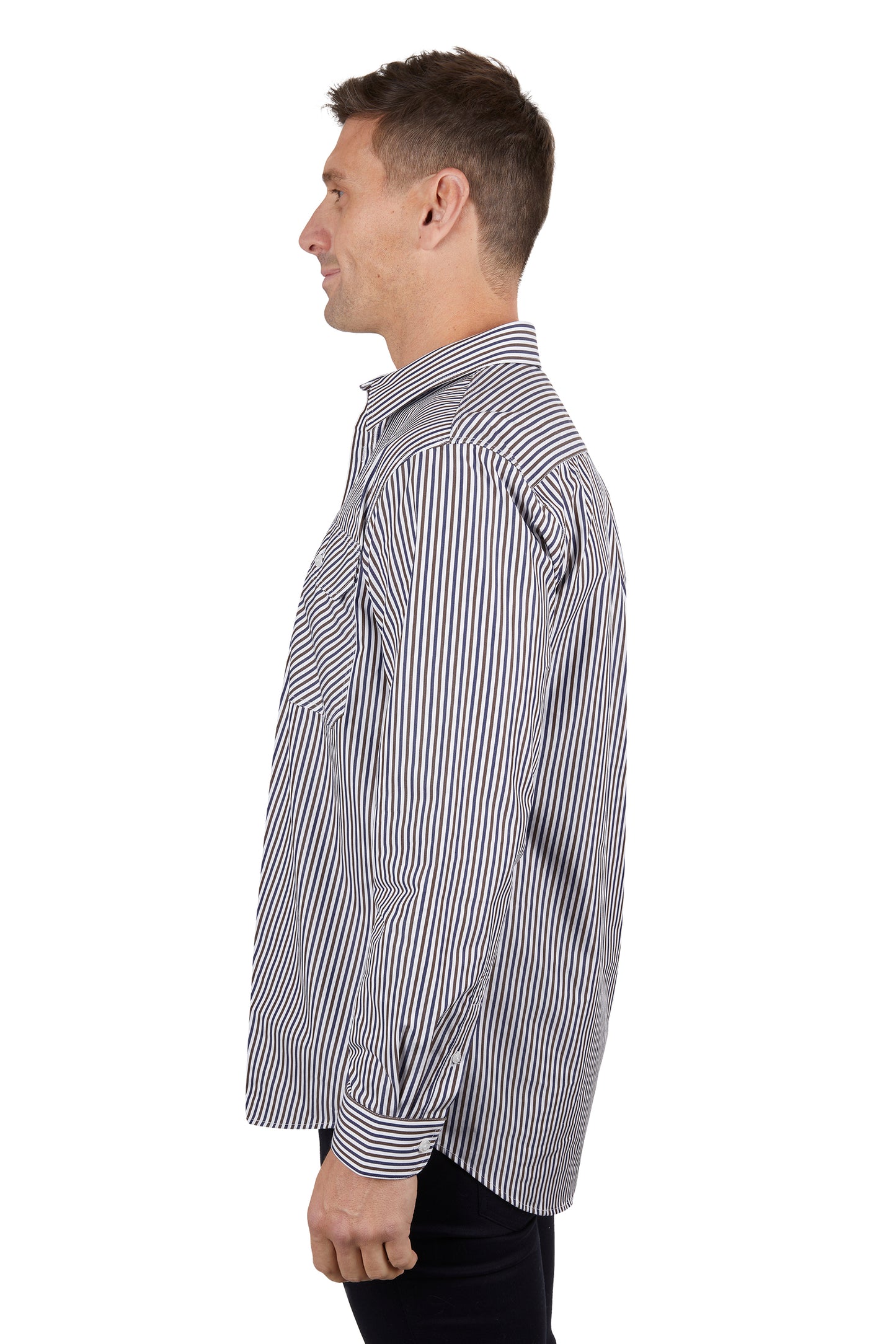 H4S1101053 Hard Slog Men's Cane 1/2 PLKT LS Shirt