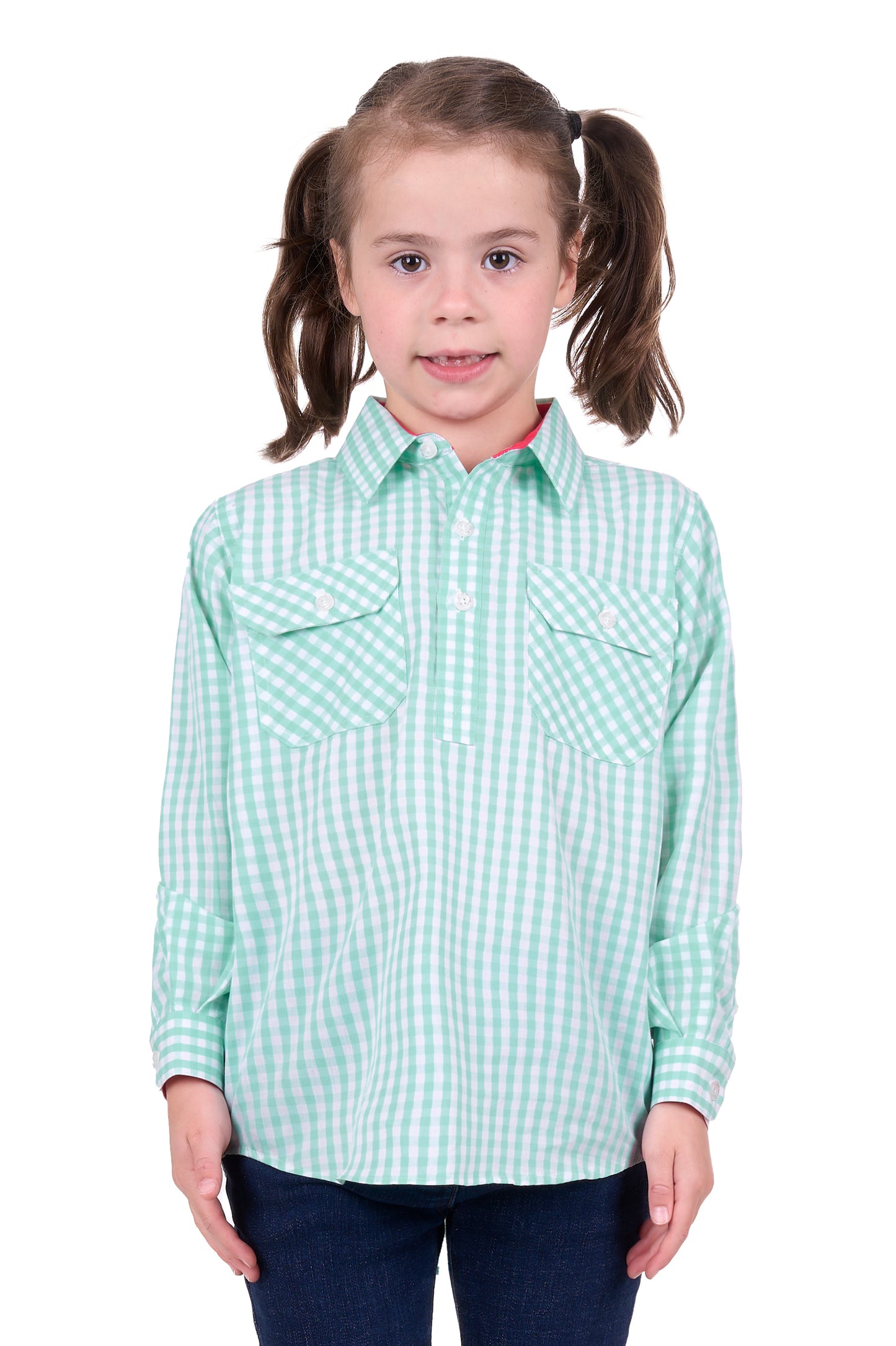 H4S7101057 Hard Slog Kid's Lize 1/2 PLKT LS Shirt