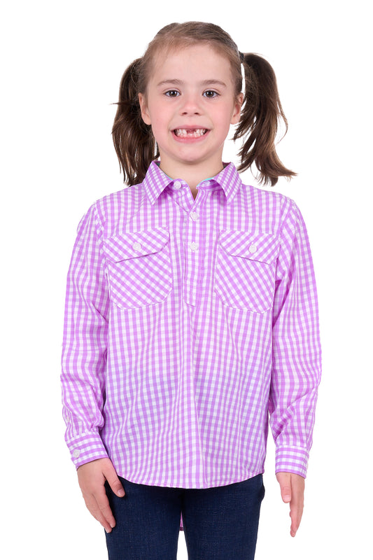 H4S7101058 Hard Slog Kid's Ayla 1/2 PLKT LS Shirt