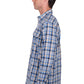 H5S1126185 Hard Slog Men's Gibson 1/2 PLKT LS Shirt  Blue/ Tan