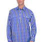 H5S1126188 Hard Slog Men's Levers 1/2 PLKT LS Shirt Royal/ White