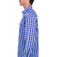 H5S1126188 Hard Slog Men's Levers 1/2 PLKT LS Shirt Royal/ White