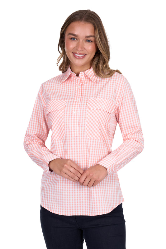 H5S2101122 Hard Slog Women's Jen 1/2 Placket LS Shirt (Copy)