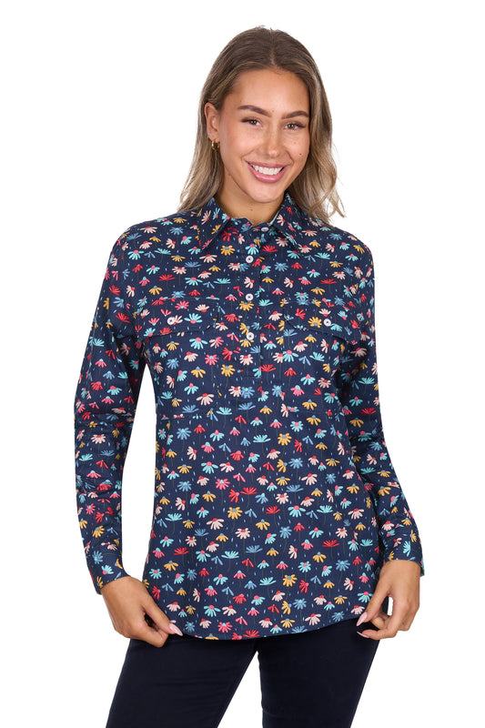 H5S2101157 Hard Slog Women's Tori 1/2 Placket LS Shirt