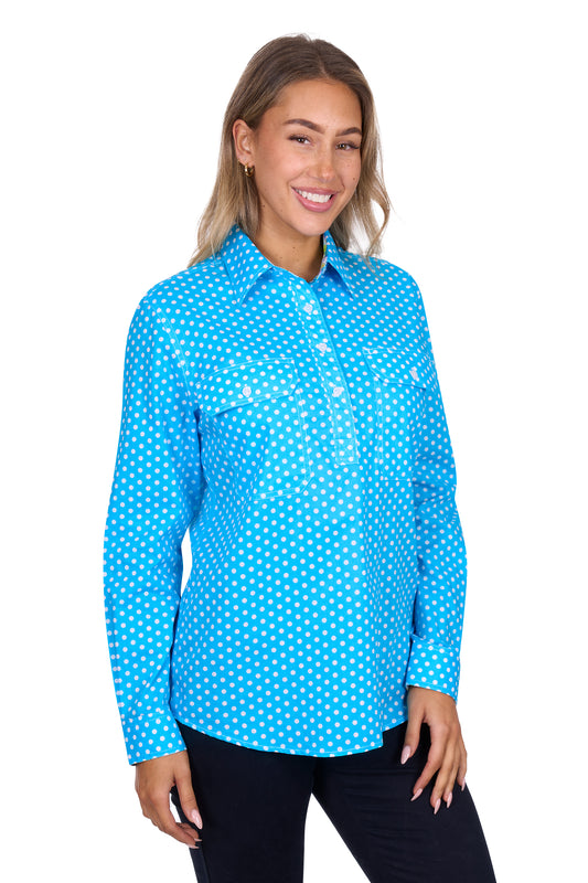 H5S2101158 Hard Slog Women's Sia 1/2 Placket LS Shirt