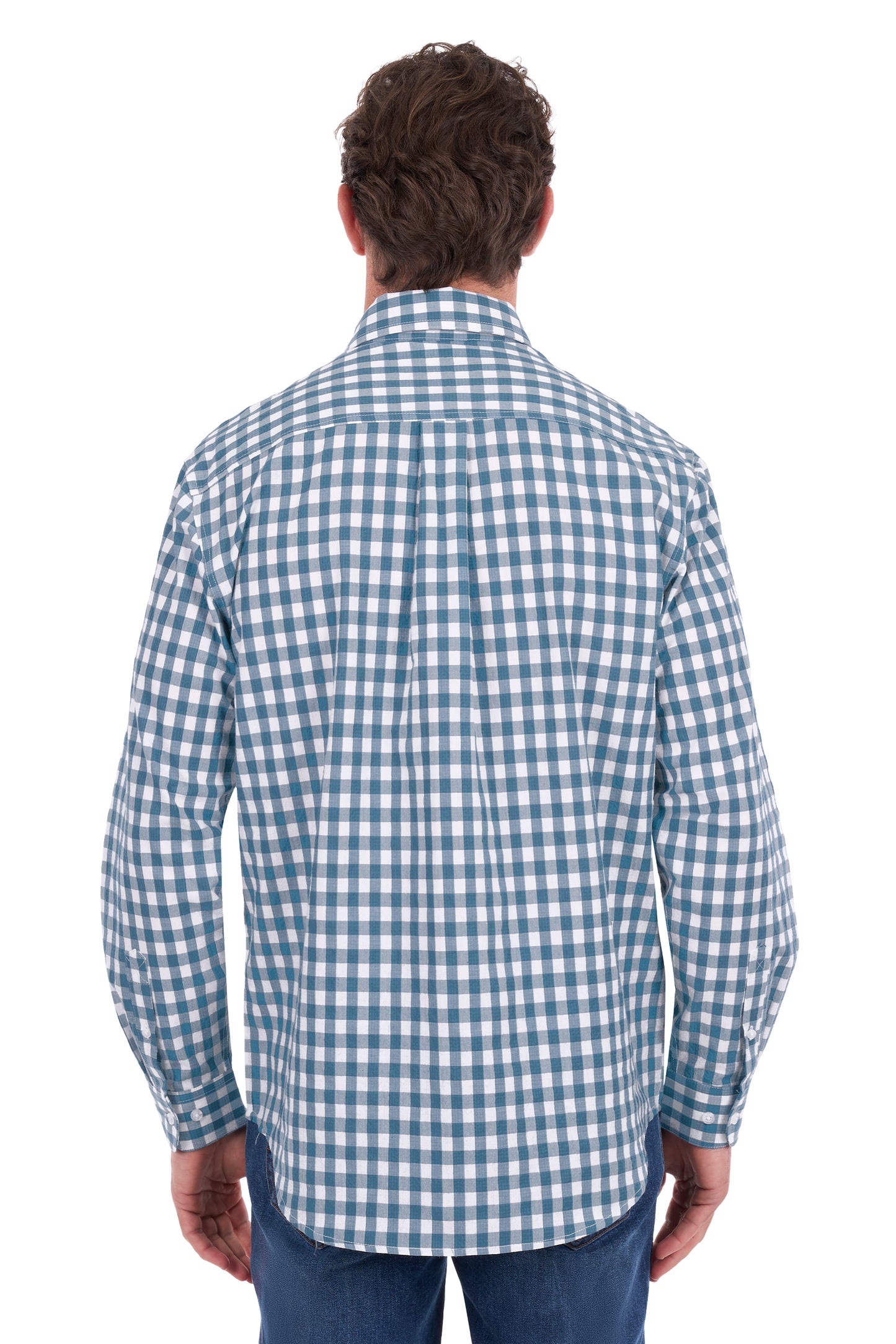 H6S1126185 Hard Slog Men's River 1/2 PLKT LS Shirt Teal