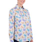 H6S2101123 Hard Slog Women's Meadow 1/2 PLKT LS Shirt Blue Multi