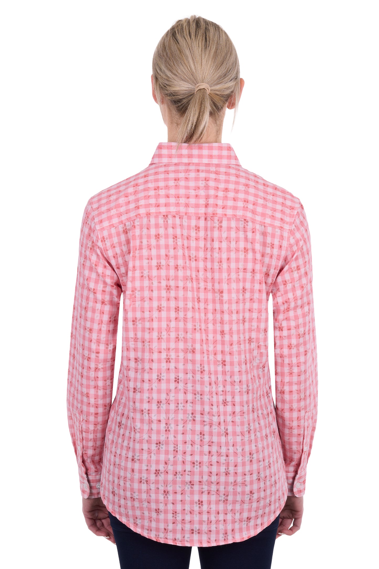 H6S2101128 Hard Slog Women's Raquel 1/2 PLKT LS Shirt Rose Pink